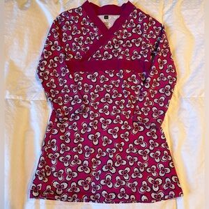 Tea Collection Size 5 Pink with Flowers Long Sleeve Dress
